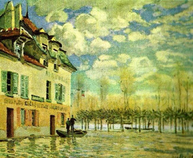 Alfred Sisley oversvamning i port oil painting picture